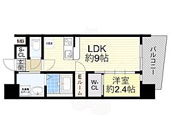 セレニテ天六リアン 1LDKの間取図画像