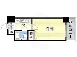 エスリード北梅田第2 1Kの間取図画像