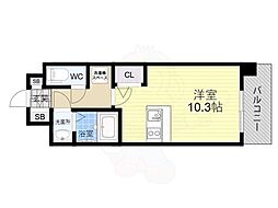 ラナップスクエア堺筋本町 ワンルームの間取図画像