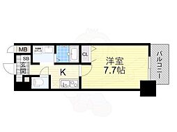 ラドゥセール梅田East 1Kの間取図画像