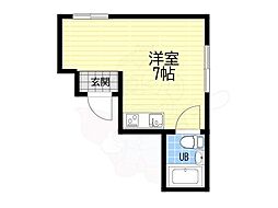 大宝北天満ロイヤルハイツ ワンルームの間取図画像