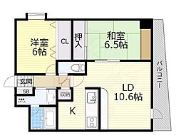 グランデカーサ 2LDKの間取図画像