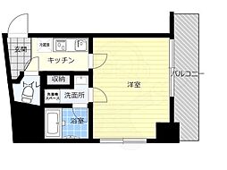 Luce新福島 1Kの間取図画像