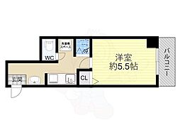 サンハイツ福島 1Kの間取図画像