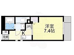 阪神ハイグレードマンション12番館 ワンルームの間取図画像