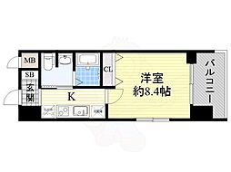 グランカーサ梅田北 1Kの間取図画像