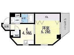 メゾンドアヴェル3 1Kの間取図画像
