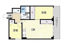 ヒューマンポート洗心洞 2LDKの間取図画像