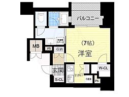 リーガル岡崎橋 ワンルームの間取図画像