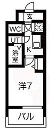 レジュールアッシュウェストレジデンス 1Kの間取図画像