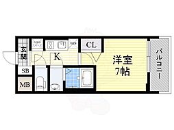 レジュールアッシュウェストレジデンス 1Kの間取図画像