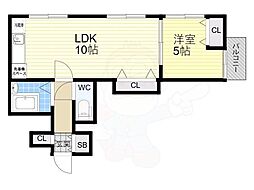 大西ビル 1LDKの間取図画像