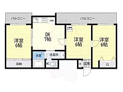 プラザハイツ 3DKの間取図画像