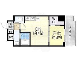 セレニテ福島アリア 1DKの間取図画像