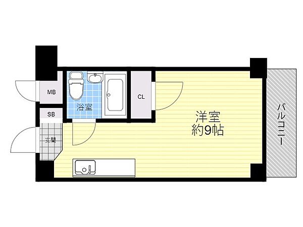 大阪府大阪市福島区大開３丁目(賃貸マンション1R・3階・21.30㎡)の写真 その2