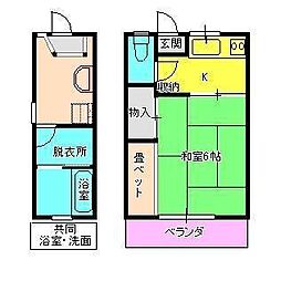 浦山荘 1Kの間取図画像