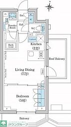 スタイリオ池上ＳＯＵＴＨ 5階1LDKの間取り