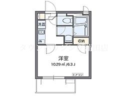 クレイノゆうり 3階1Kの間取り