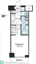 リテラス馬込 9階1Kの間取り