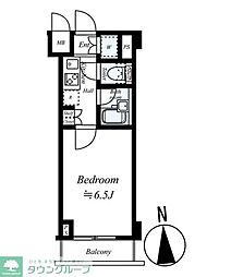 ルーブル東蒲田参番館 4階1Kの間取り
