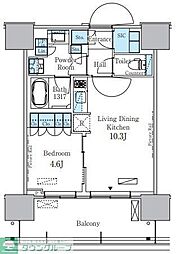 HARUMI　FLAG　PORT　VILLAGE　C棟 14階1LDKの間取り