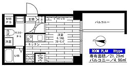 ステージグランデ蒲田 4階ワンルームの間取り