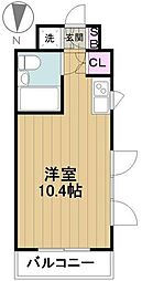 イプセ蒲田ウエスト 北棟 2階ワンルームの間取り