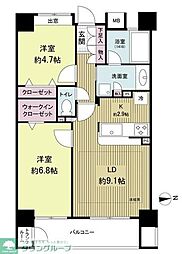 コンセール大森山王弐番館 2階2LDKの間取り
