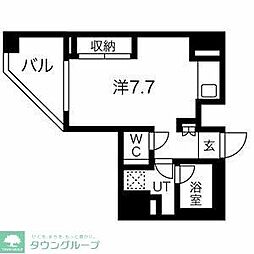 スパシエ蒲田グランドタワー 8階ワンルームの間取り