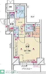 パレステュディオDimt大森 1Kの間取図画像