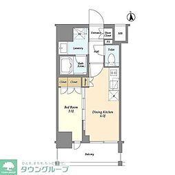 SEASONFLATS大森北 1DKの間取図画像