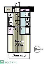 LOC'SMUSASHINAKAHARA 1Kの間取図画像