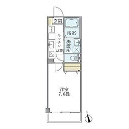 プレシャスカーサ雑色 1Kの間取図画像