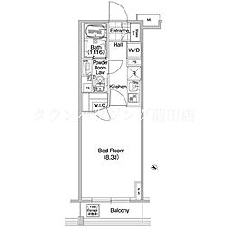 COMFORIA蒲田 1Kの間取図画像