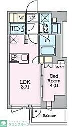 品川区旗の台5丁目マンション 1LDKの間取図画像