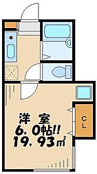 プライムハウス羽田 1Kの間取図画像