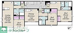 仮称)大森北6丁目計画 1LDKの間取図画像