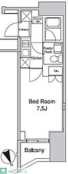 プラウドフラット蒲田2 1Kの間取図画像