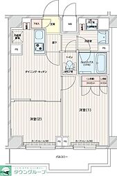 ルーブル本羽田 2DKの間取図画像