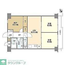 クレール武蔵小山 2SLDKの間取図画像