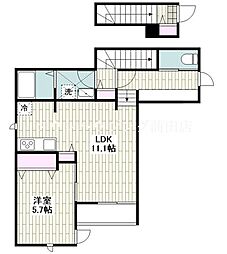 ベルフォレスタB 1SLDKの間取図画像