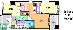 ルヴェール多摩川 2LDKの間取図画像