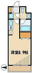 パークアクシス蒲田壱番館 ワンルームの間取図画像