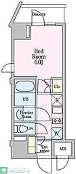 リビオメゾン戸越銀座 1Kの間取図画像