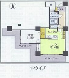 品川シーサイドビュータワー1 1LDKの間取図画像