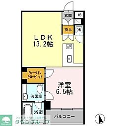 カスタリア目黒長者丸 1LDKの間取図画像