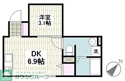 グランシナジー大森 1DKの間取図画像