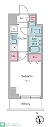 クレヴィアリグゼ南品川 1Kの間取図画像