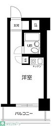 スカイコート大森 ワンルームの間取図画像
