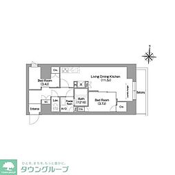 COMFORIALIV南品川 2LDKの間取図画像